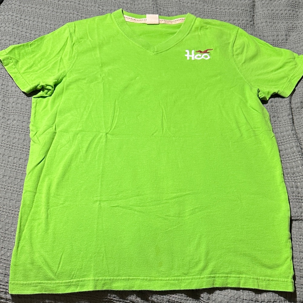 Hollister Lime Green V-Neck T-Shirt